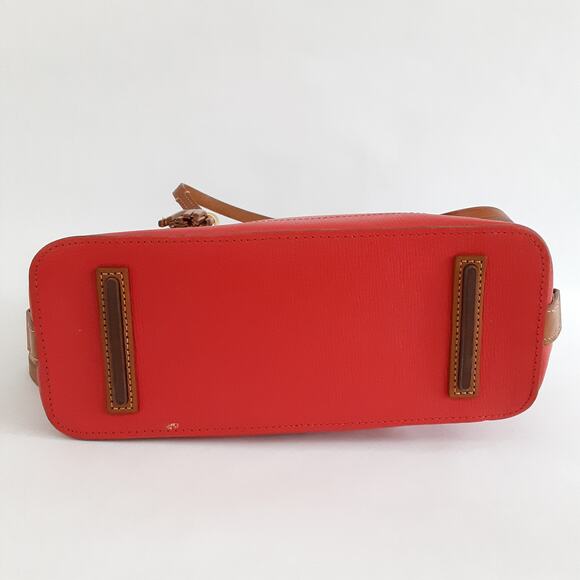 Dooney & Bourke Morgan Satchel Red Handbag Saffiano Leather Shoulder Bag Cognac - Picture 12 of 15